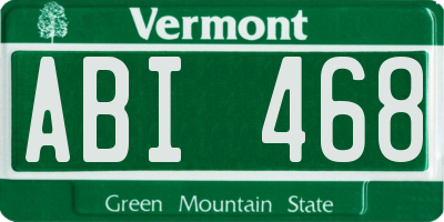 VT license plate ABI468