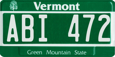 VT license plate ABI472