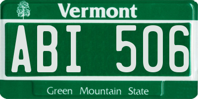 VT license plate ABI506