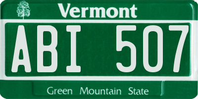 VT license plate ABI507