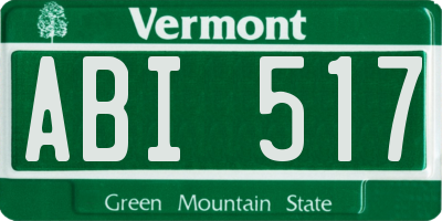 VT license plate ABI517