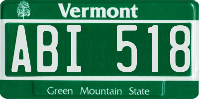 VT license plate ABI518