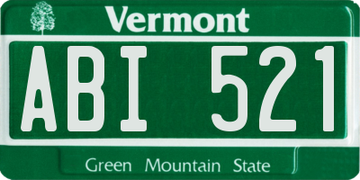 VT license plate ABI521