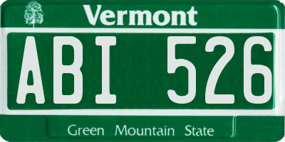 VT license plate ABI526