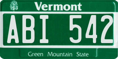 VT license plate ABI542
