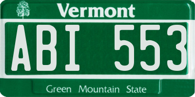 VT license plate ABI553