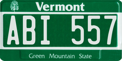 VT license plate ABI557