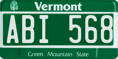 VT license plate ABI568