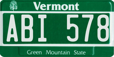 VT license plate ABI578