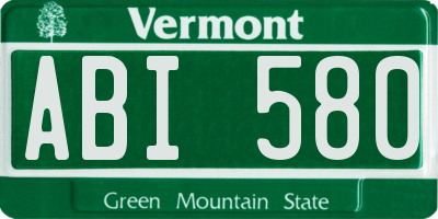 VT license plate ABI580