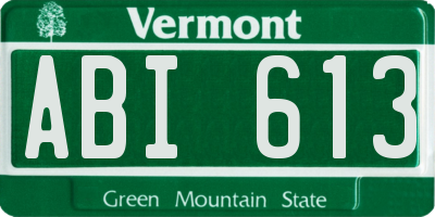 VT license plate ABI613