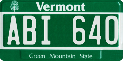 VT license plate ABI640