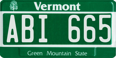 VT license plate ABI665