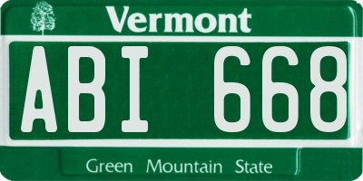 VT license plate ABI668