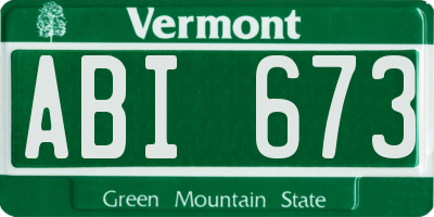 VT license plate ABI673