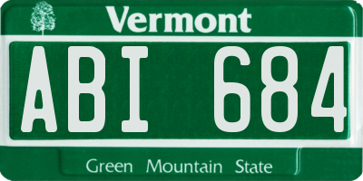 VT license plate ABI684