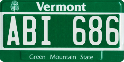VT license plate ABI686