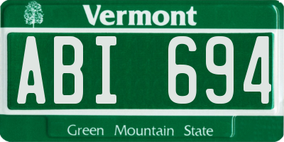 VT license plate ABI694