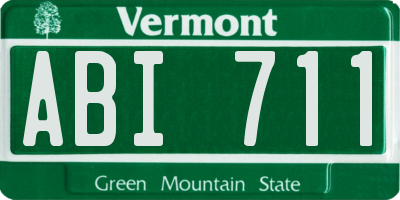 VT license plate ABI711