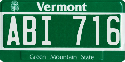 VT license plate ABI716