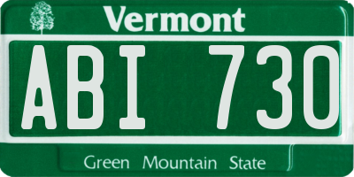 VT license plate ABI730