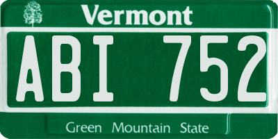 VT license plate ABI752