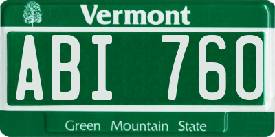 VT license plate ABI760