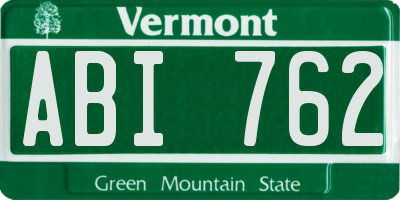 VT license plate ABI762