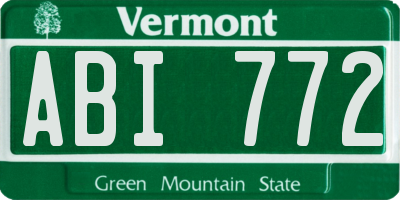 VT license plate ABI772
