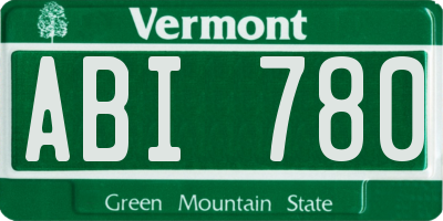 VT license plate ABI780