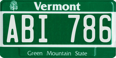 VT license plate ABI786
