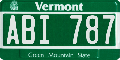 VT license plate ABI787