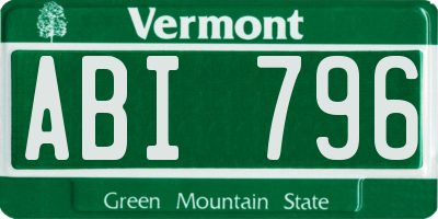 VT license plate ABI796