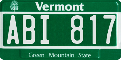 VT license plate ABI817