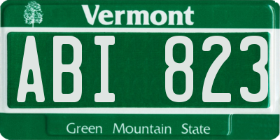 VT license plate ABI823