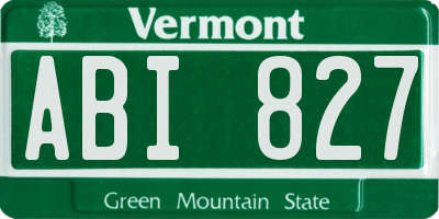 VT license plate ABI827