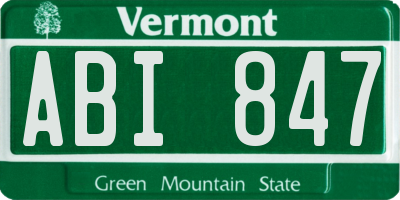 VT license plate ABI847