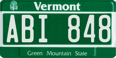 VT license plate ABI848