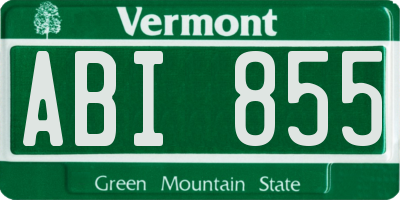 VT license plate ABI855