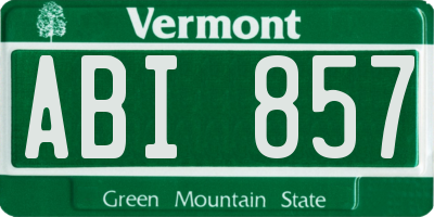 VT license plate ABI857