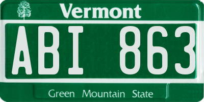 VT license plate ABI863