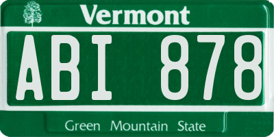 VT license plate ABI878