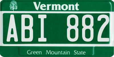 VT license plate ABI882