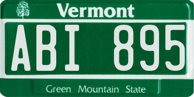 VT license plate ABI895