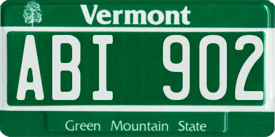 VT license plate ABI902