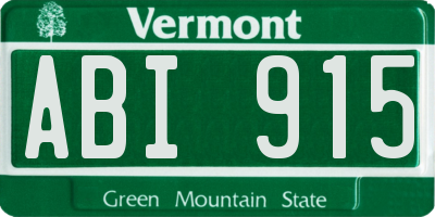VT license plate ABI915