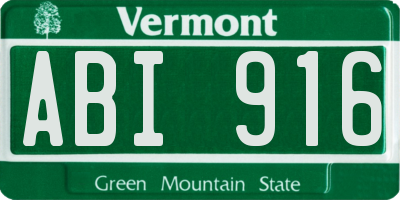 VT license plate ABI916