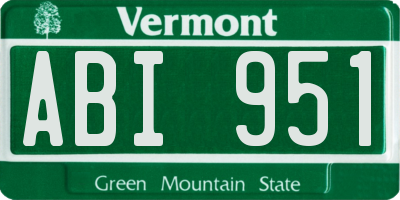 VT license plate ABI951