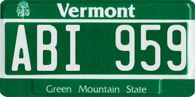 VT license plate ABI959