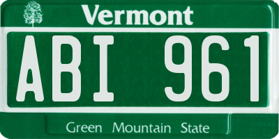 VT license plate ABI961